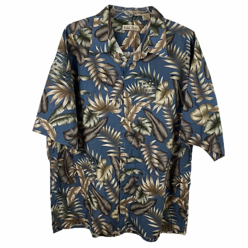 Mens Hollis River blue Hawaiian shirt XXL